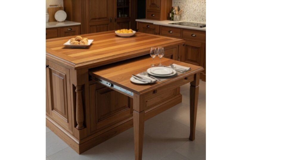 Classic Wood Island with Matching Table Extension