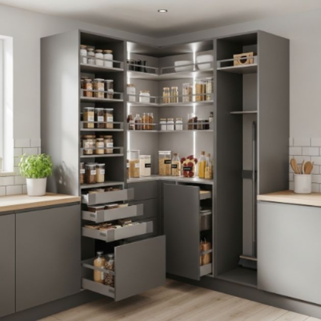 Corner Kitchen Pantry Cabinet for Tall Storage