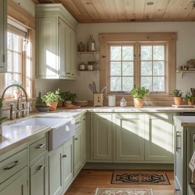 Light Sage Green Kitchen Cabinets
