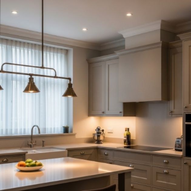 Lighting Choices to Enhance Warm Taupe Kitchens