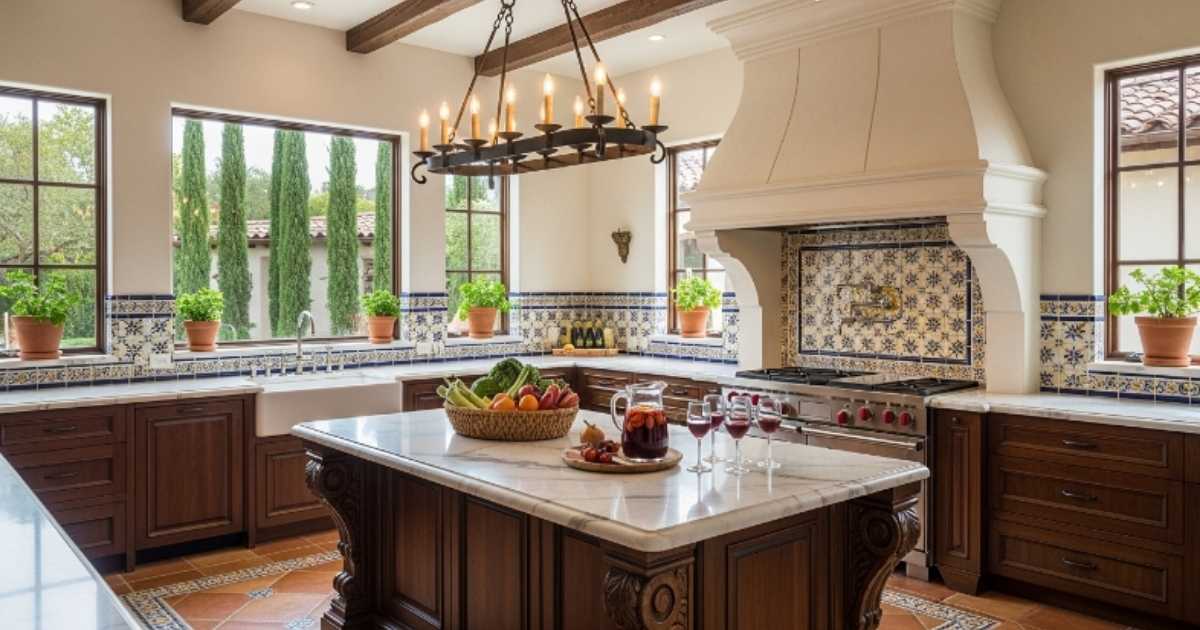Modern Spanish Mansion Kitchen