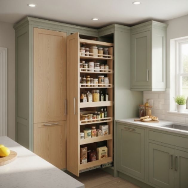 Pull-Out Pantry Tower in the Corner