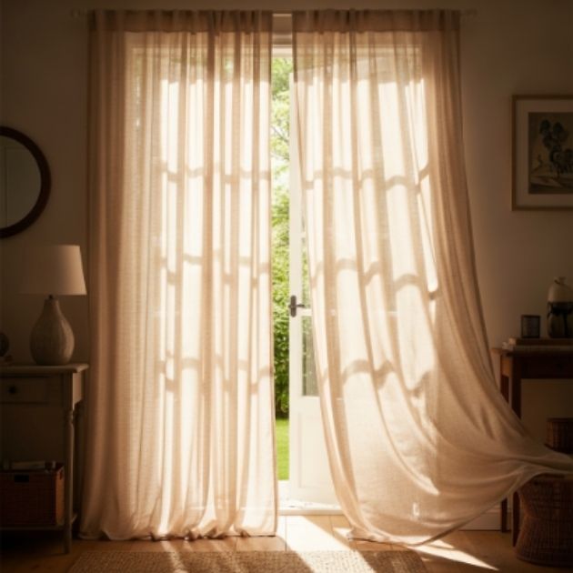 Soft Beige or Cream Curtains: Light & Comfort