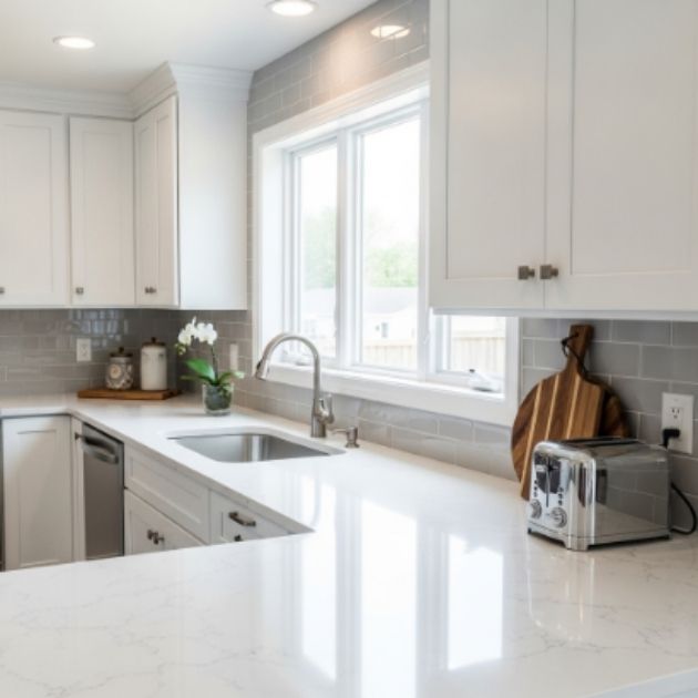 White Quartz Countertops: Bright & Clean