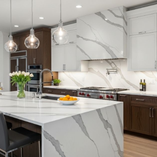 Calacatta Gold Quartz Slab Applications