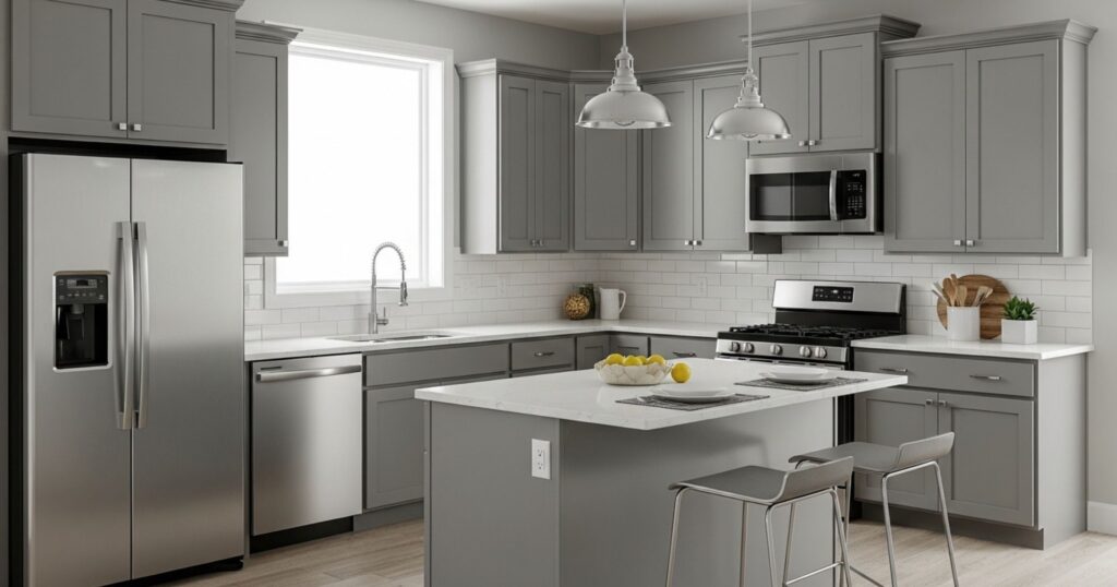 Gray Kitchen Cabinets from Home Depot