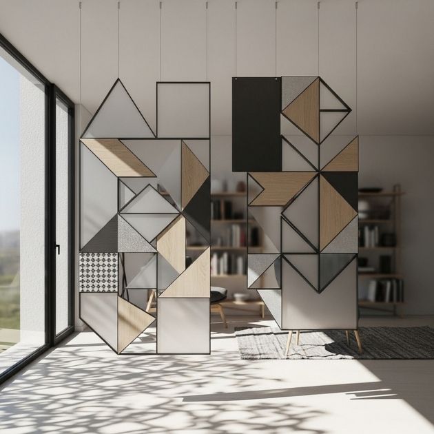 Hanging Geometric Screen Filters Views Through the Room