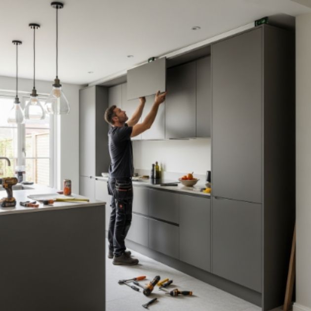 Install Custom Floor-to-Ceiling Cabinets to Eliminate the Gap
