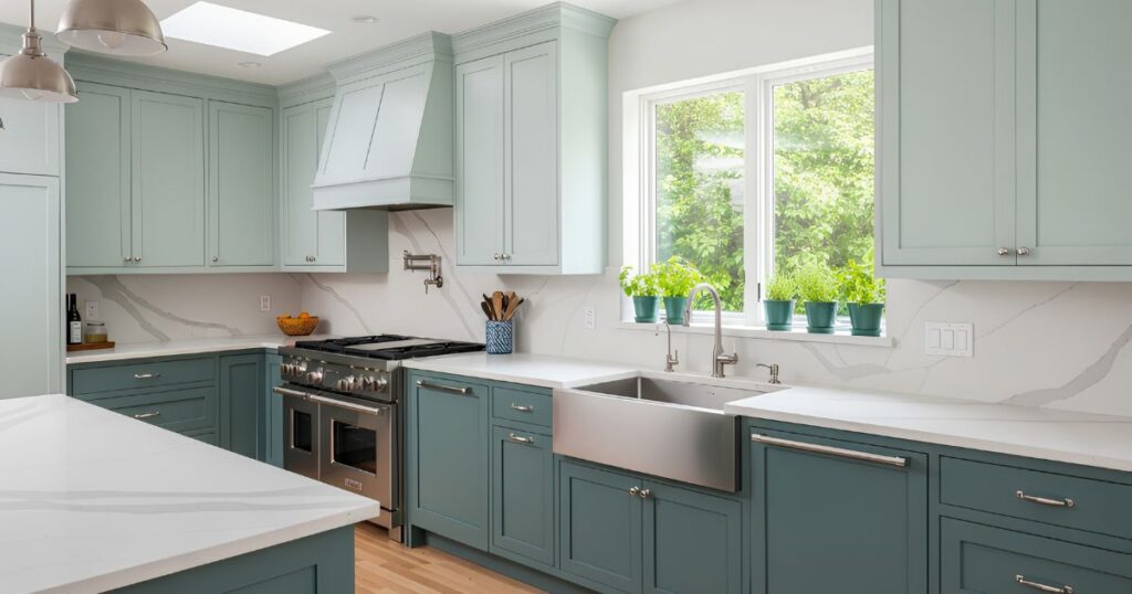 Light Teal Kitchen Cabinets
