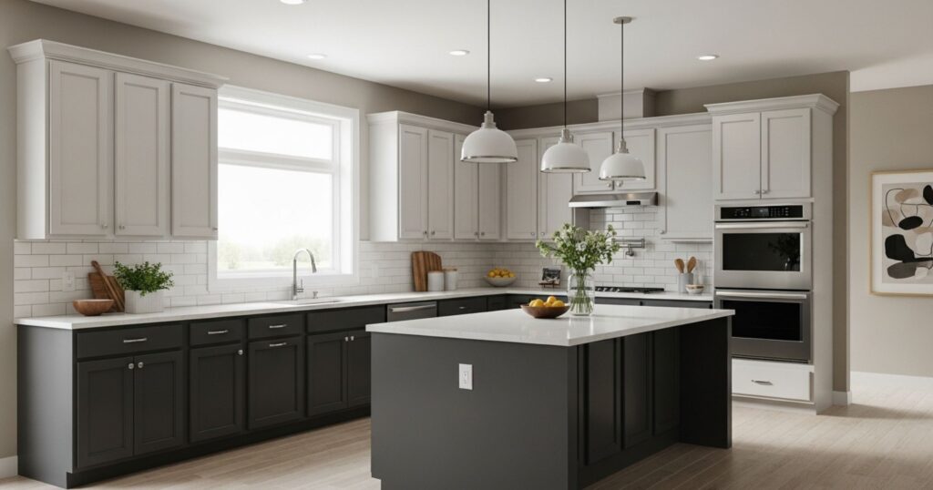Two-Tone Gray Kitchen Cabinet Color Schemes