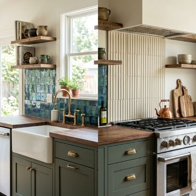Use Handcrafted Tiles or Textured Splash Guards